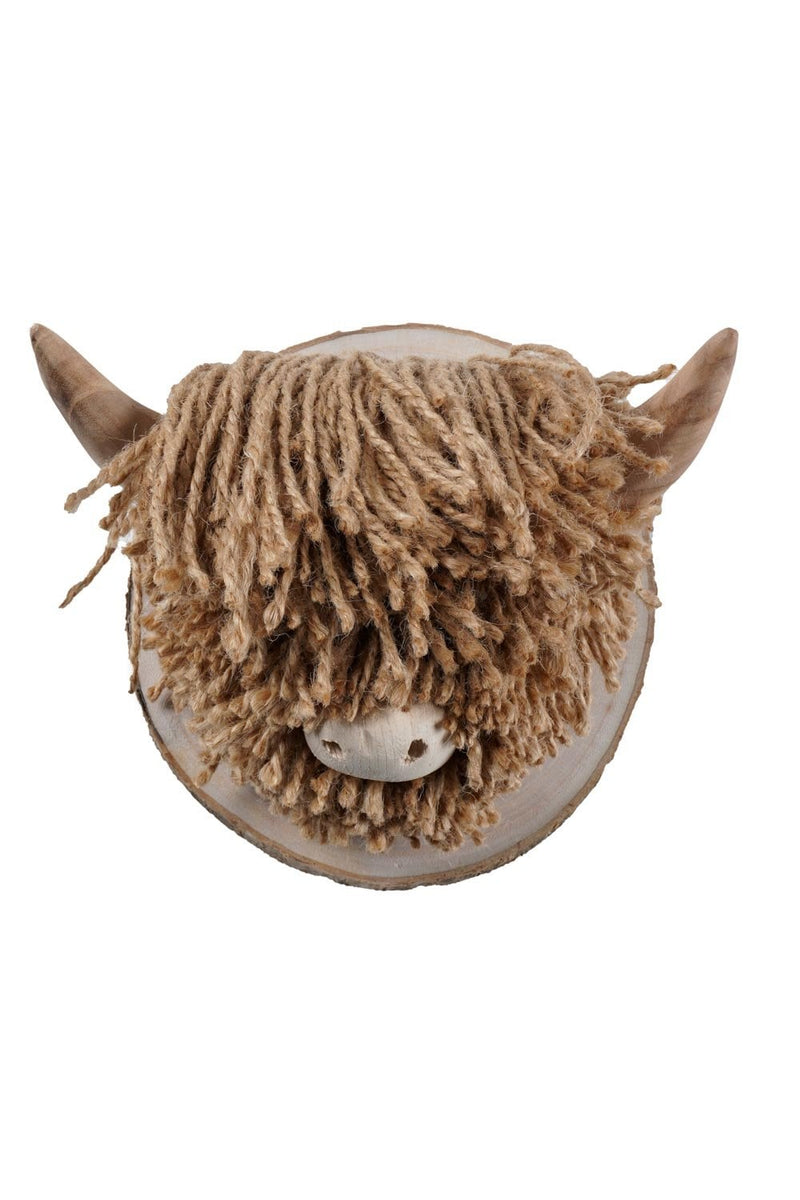 Ailsa Mini Wall-Mounted Highland Cow, Natural Jute