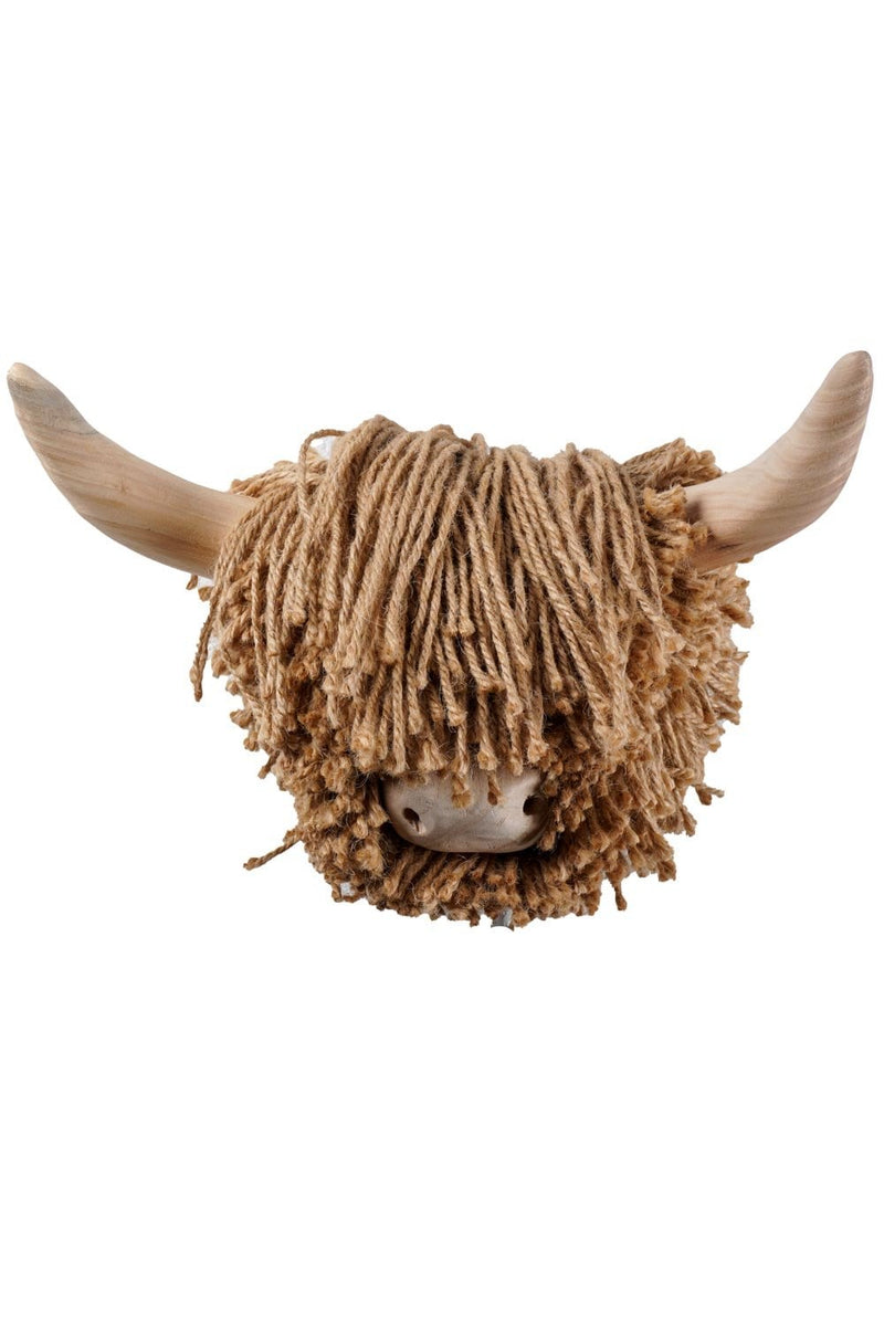 Ailsa Medium Wall-Mounted Highland Cow, Natural Jute