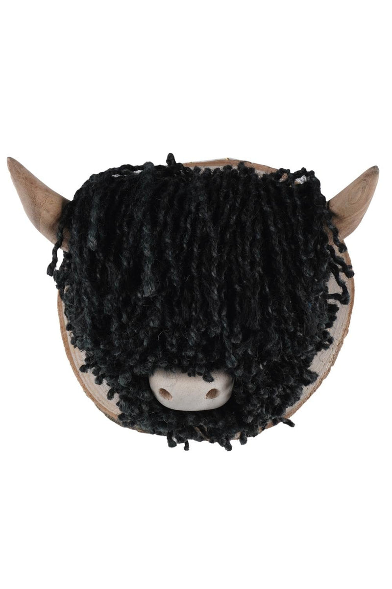 Ailsa Mini Wall-Mounted Highland Cow, Black Jute