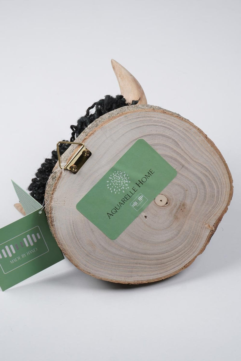 Ailsa Mini Wall-Mounted Highland Cow, Black Jute