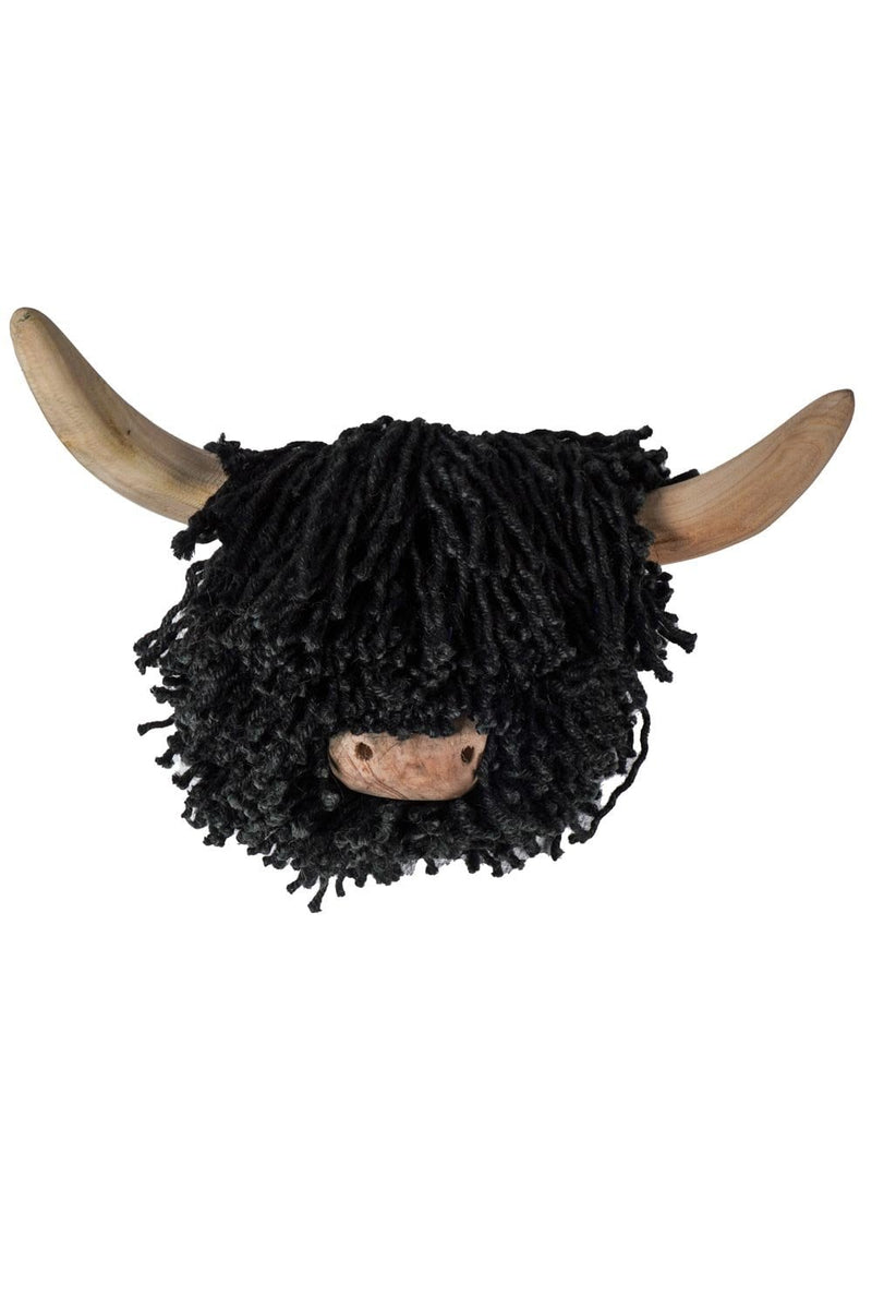Ailsa Medium Wall-Mounted Highland Cow, Black Jute