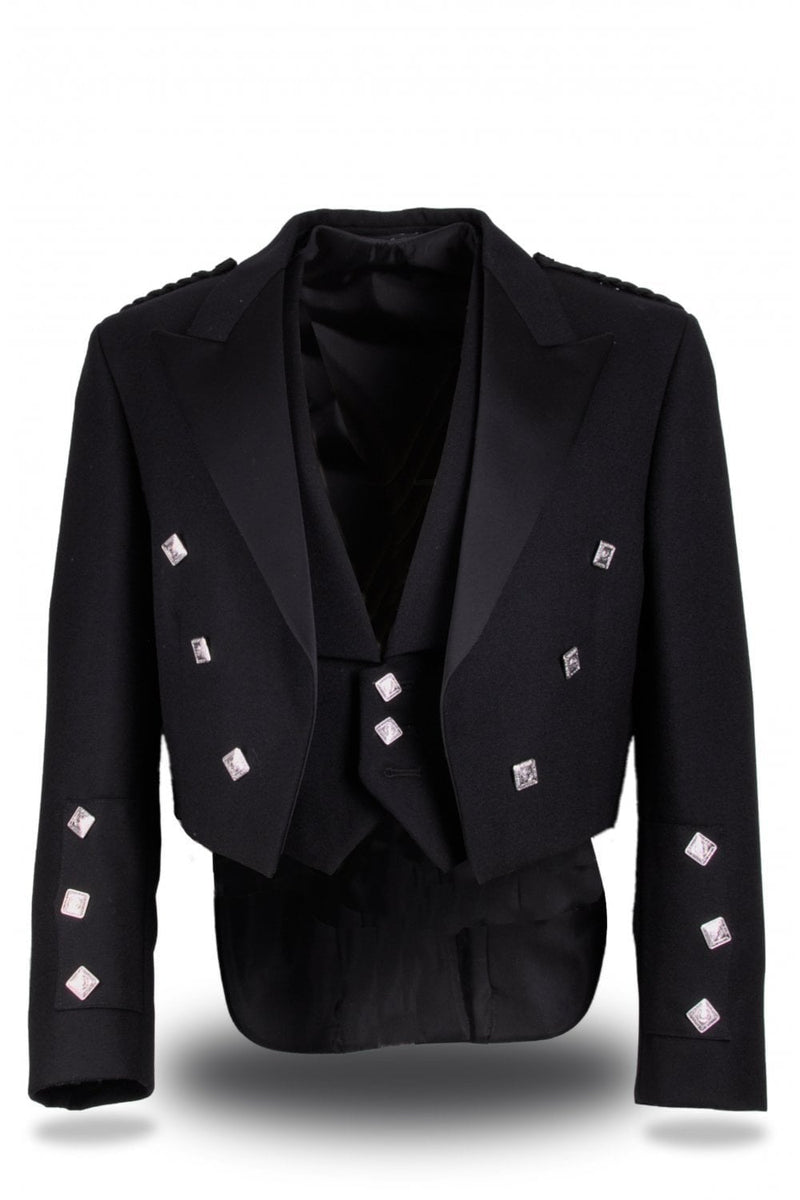 Prince Charlie 3 Button Black Trews Hire Outfit