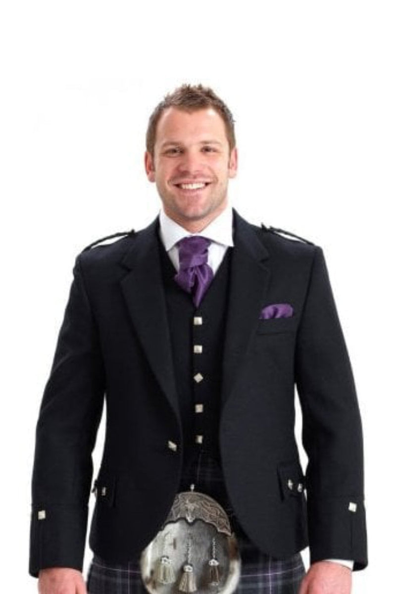 Argyle 5 Button Black Barathea Top Half Hire