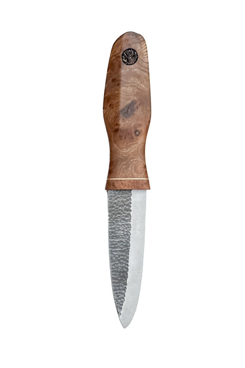 Burr Elm and Brass Sgian Dubh with Wild River Forge Blade