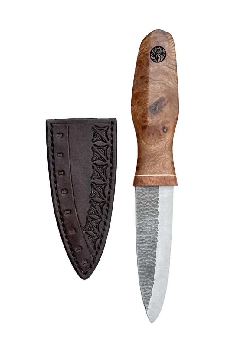 Burr Elm and Brass Sgian Dubh with Wild River Forge Blade