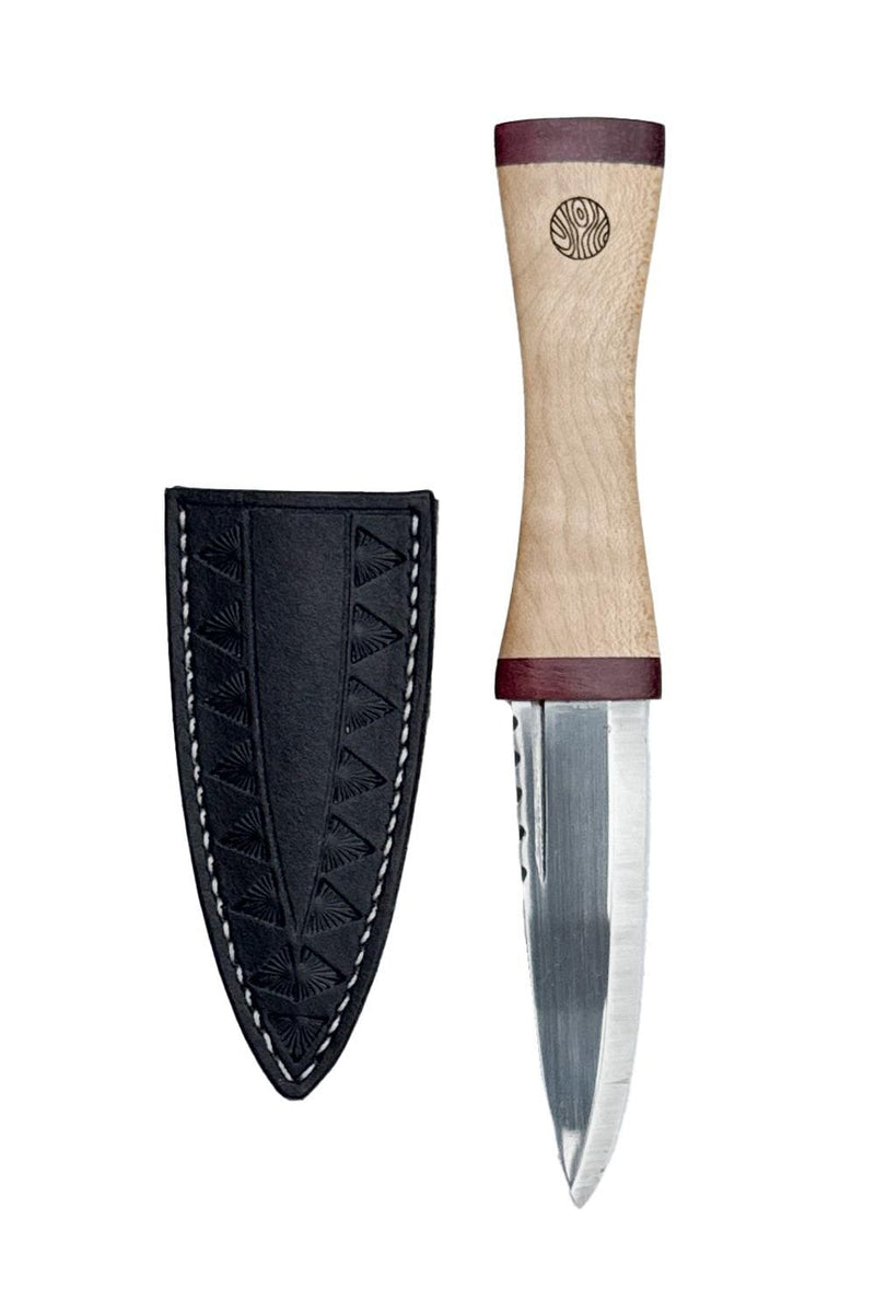 Sycamore and Purpleheart Wood Sgian Dubh with Wild River Forge Blade