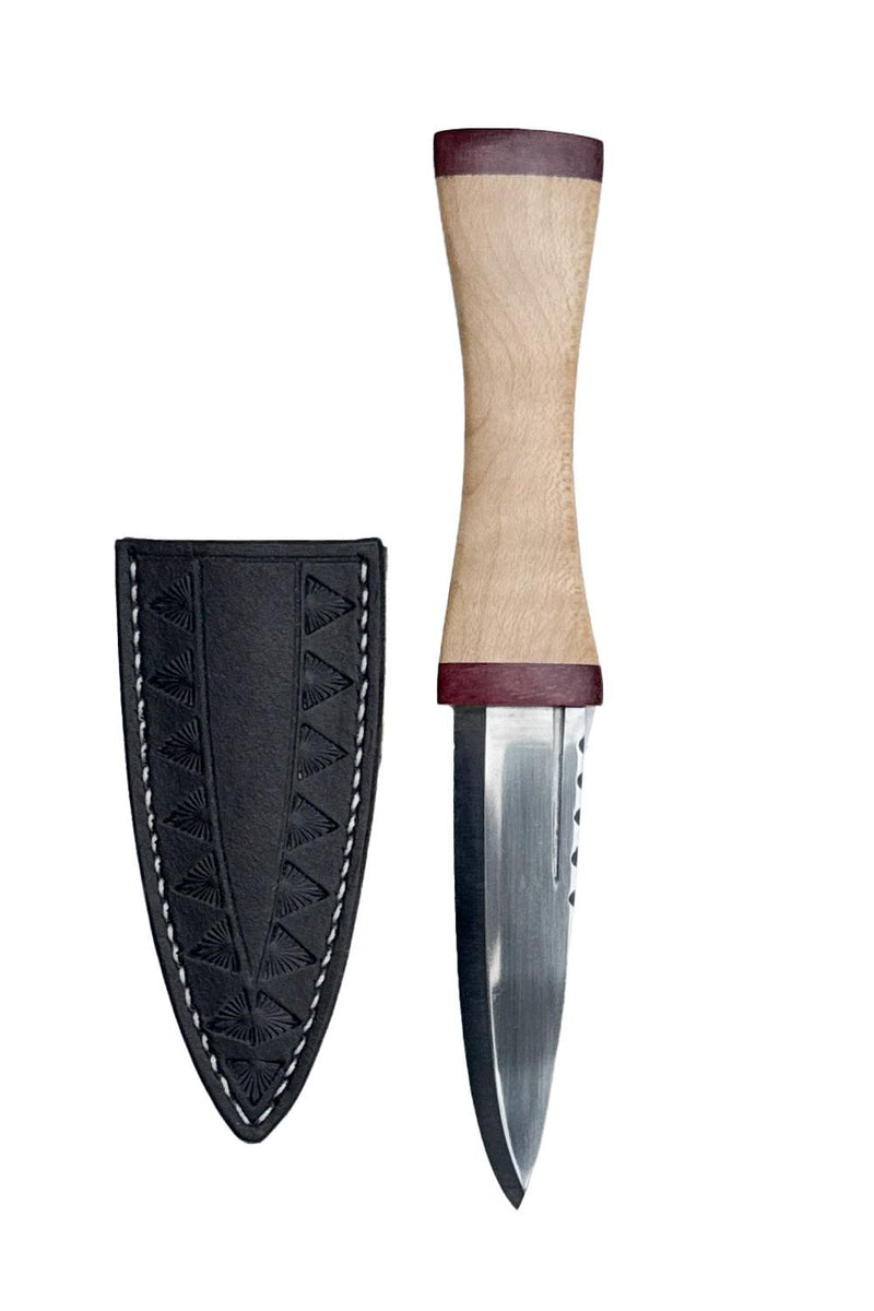 Sycamore and Purpleheart Wood Sgian Dubh with Wild River Forge Blade