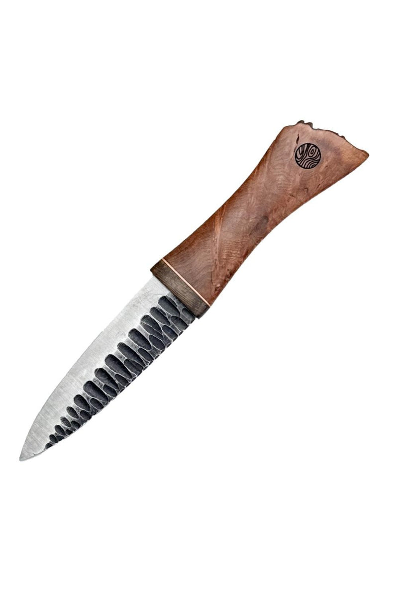 Elm, Brass, and Bog Oak Sgian Dubh with Wild River Forge Blade