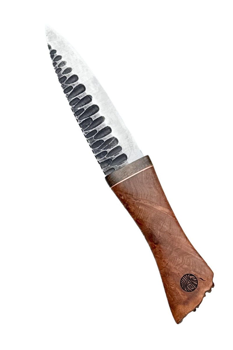 Elm, Brass, and Bog Oak Sgian Dubh with Wild River Forge Blade