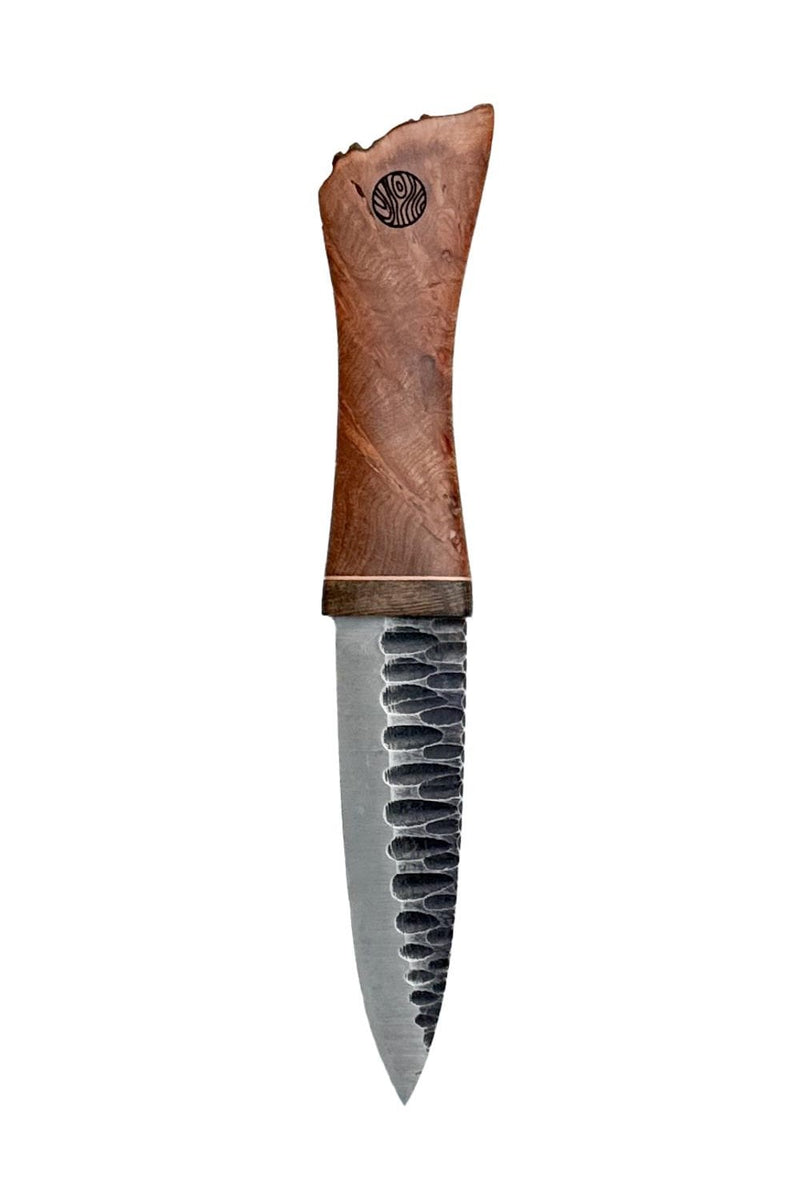 Elm, Brass, and Bog Oak Sgian Dubh with Wild River Forge Blade