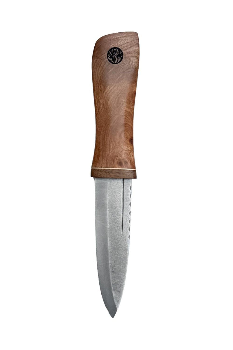 Elm, Brass and Reclaimed Mahogany Sgian Dubh with Wild River Forge Blade