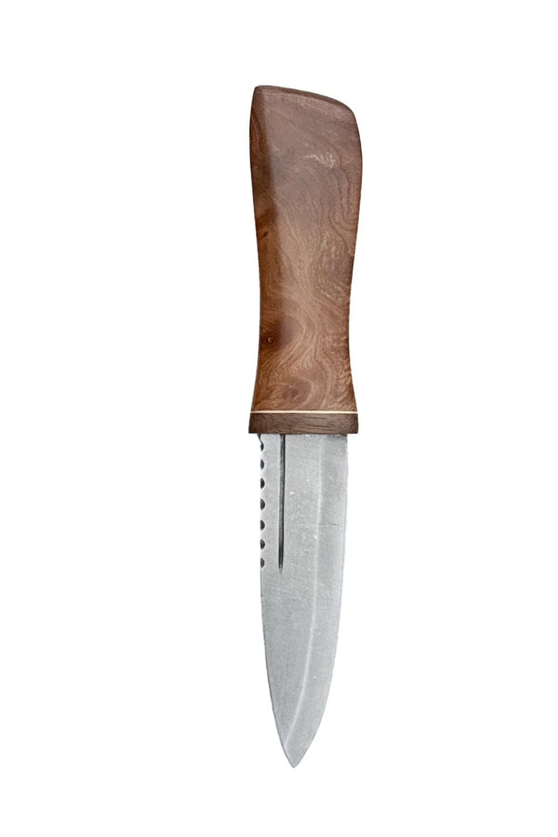 Elm, Brass and Reclaimed Mahogany Sgian Dubh with Wild River Forge Blade
