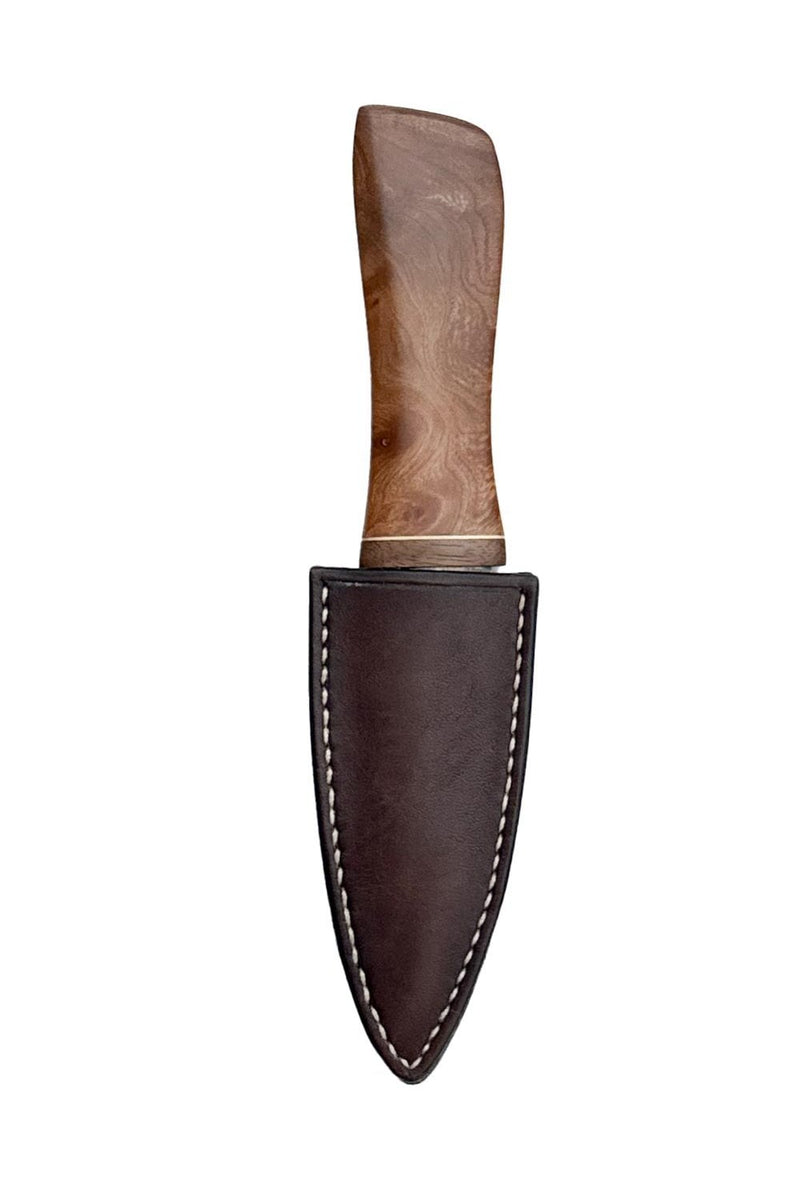 Elm, Brass and Reclaimed Mahogany Sgian Dubh with Wild River Forge Blade