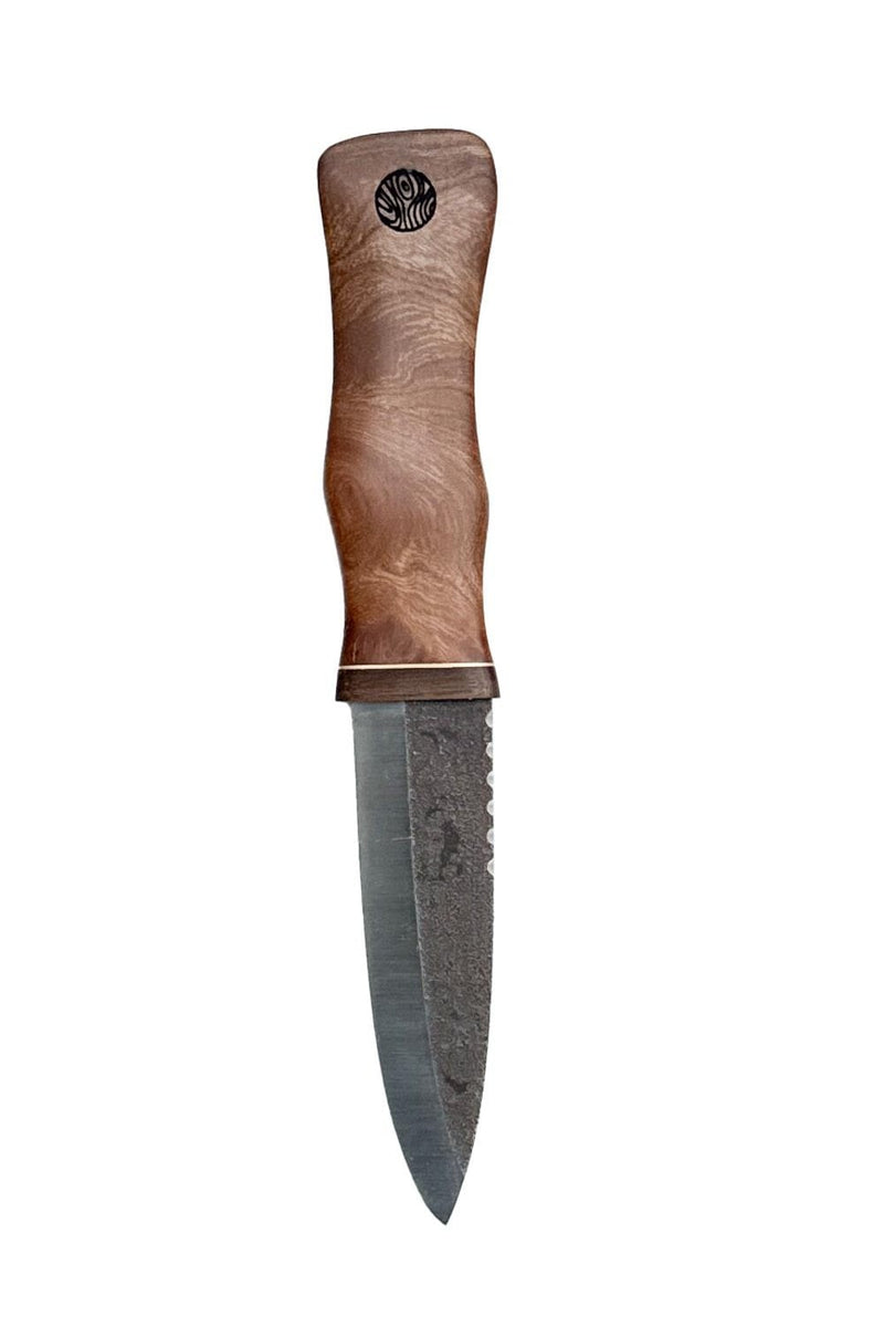 Elm, Brass and Reclaimed Mahogany Sgian Dubh with Wild River Forge Blade
