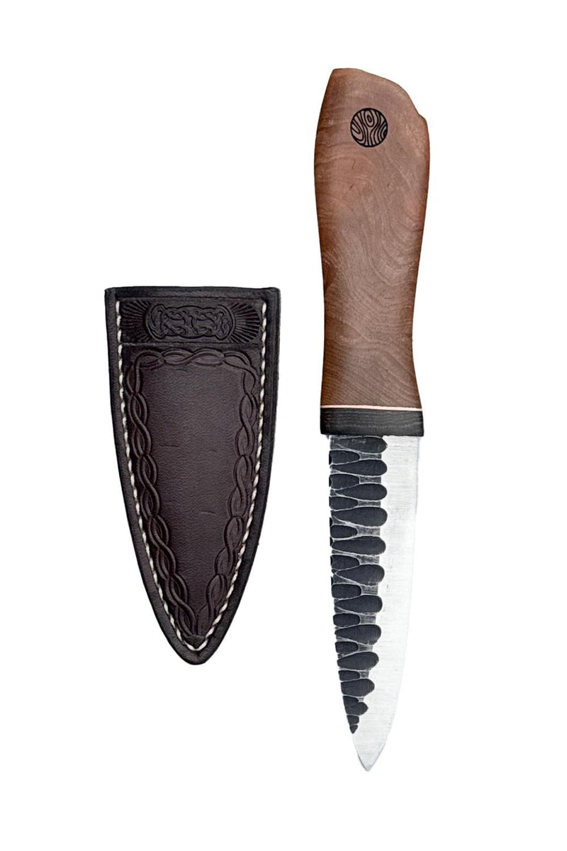 Elm, Brass, and Bog Oak Sgian Dubh with Wild River Forge Blade