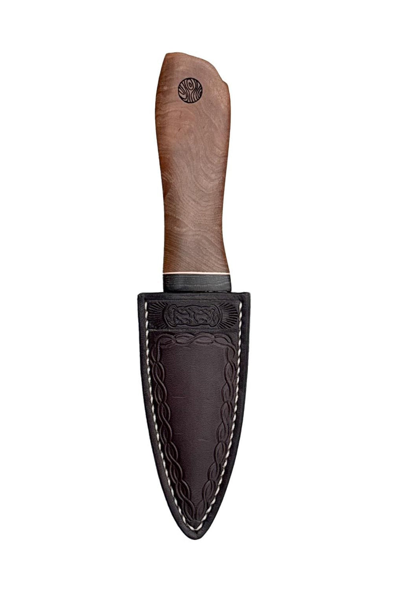 Elm, Brass, and Bog Oak Sgian Dubh with Wild River Forge Blade
