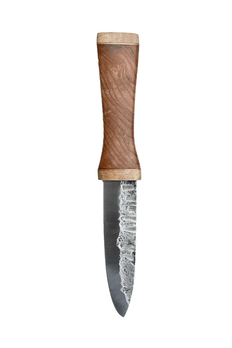 Elm, Brass and Sycamore Sgian Dubh on a Wild Forge Blade