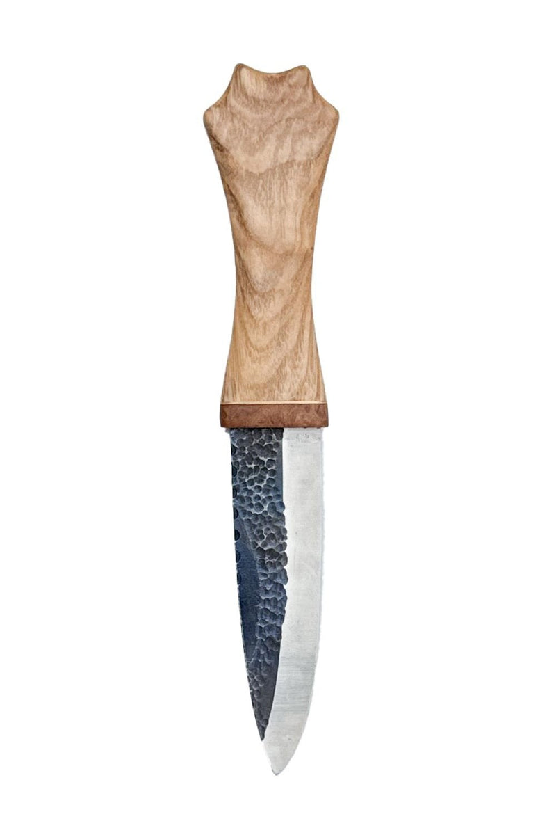 Ash, Brass, and Elm Sgian Dubh with Wild River Forge Blade
