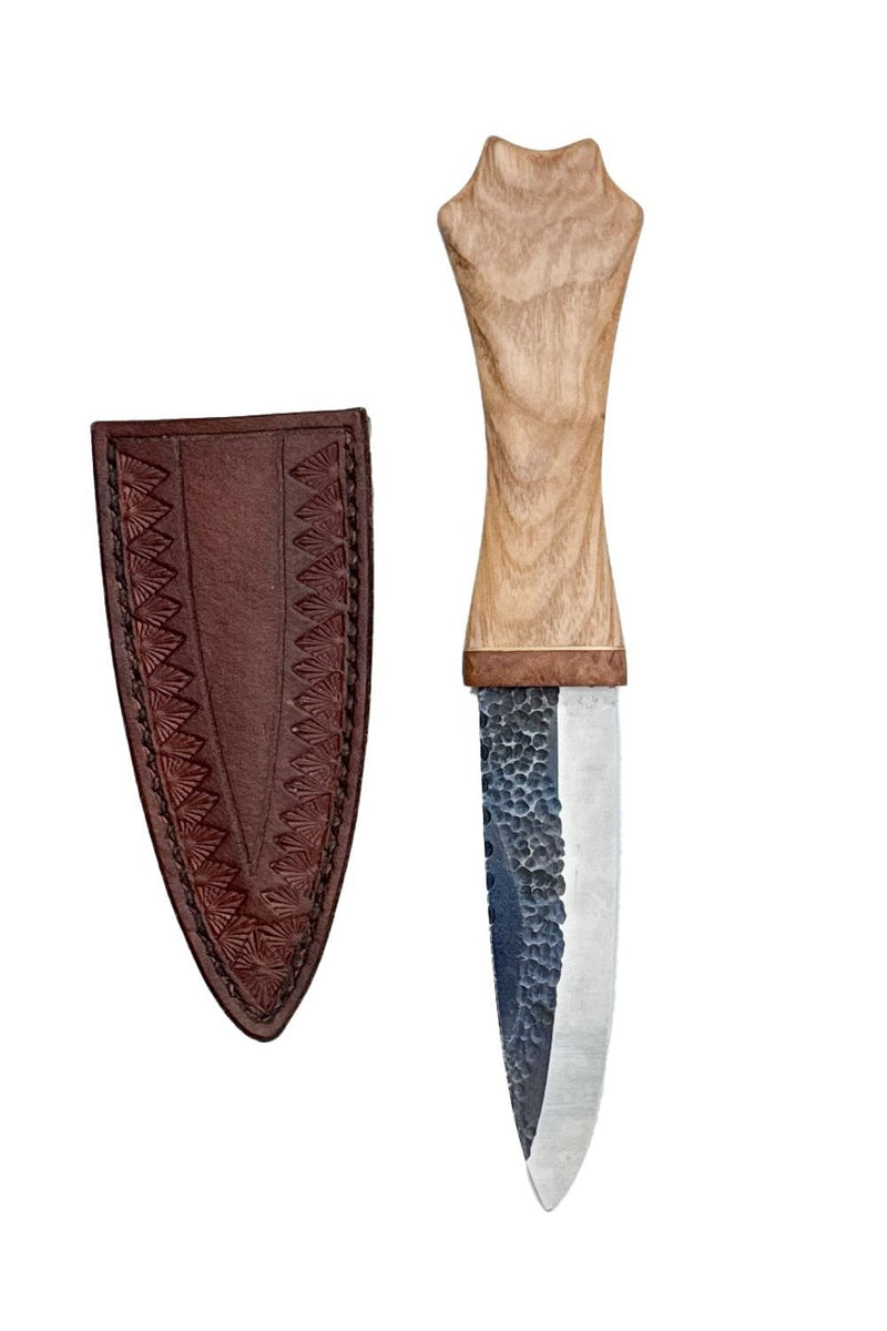 Ash, Brass, and Elm Sgian Dubh with Wild River Forge Blade