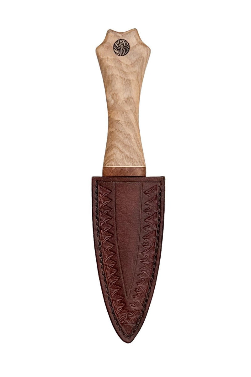 Ash, Brass, and Elm Sgian Dubh with Wild River Forge Blade