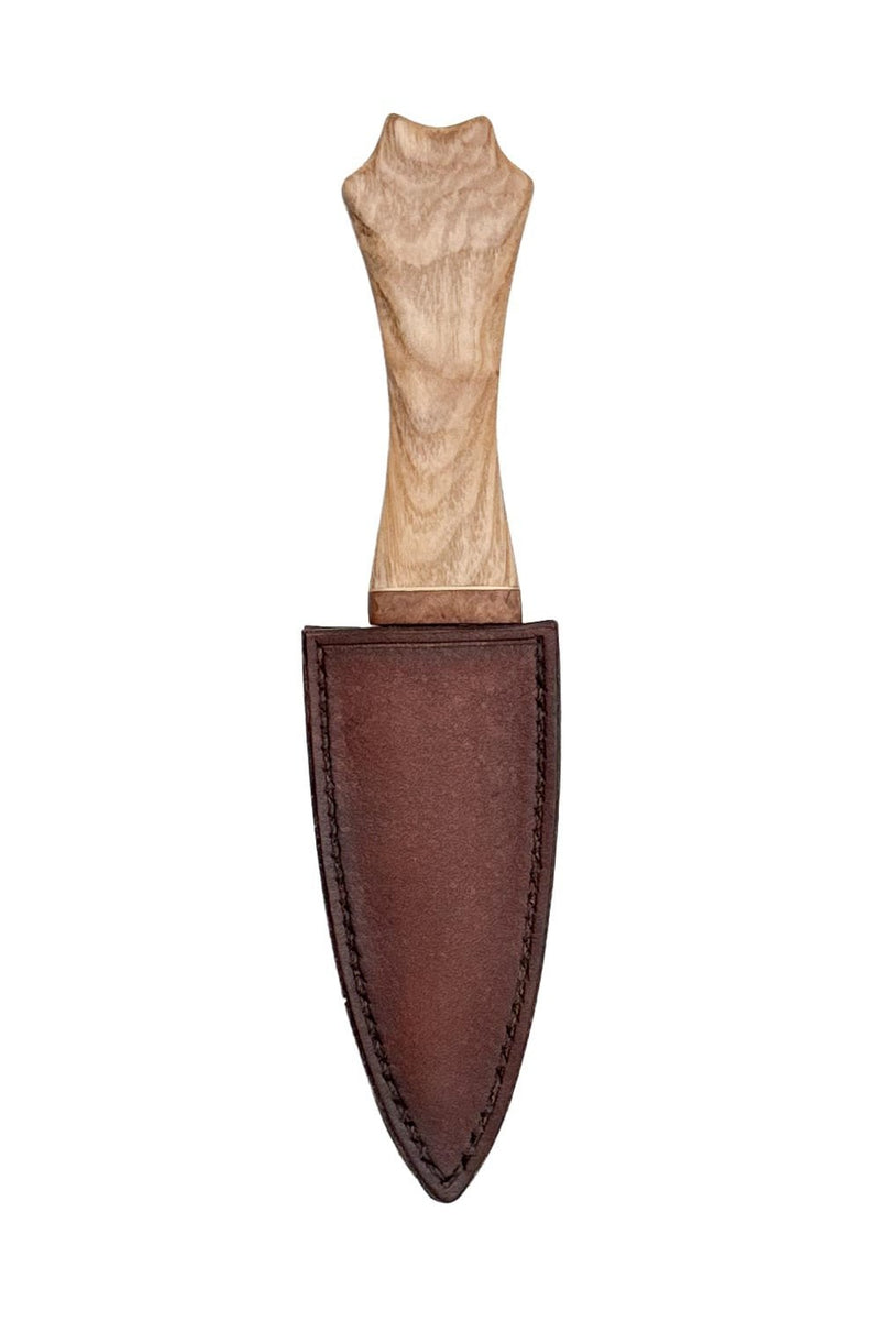 Ash, Brass, and Elm Sgian Dubh with Wild River Forge Blade