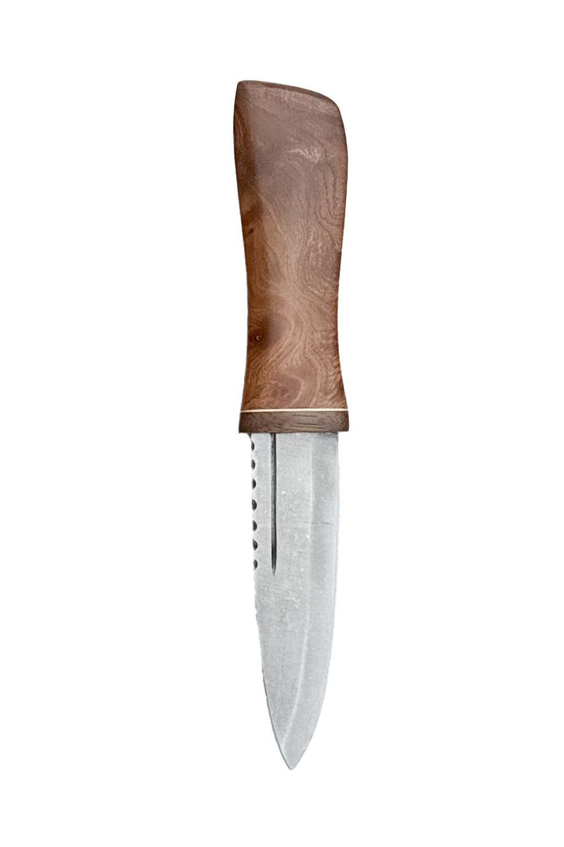 Burr Elm and Brass Sgian Dubh with Wild River Forge Blade