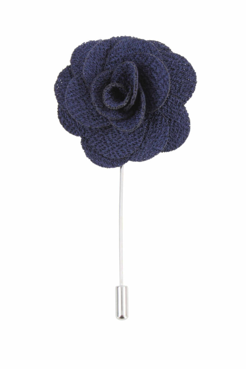 Navy Flower Lapel Pin