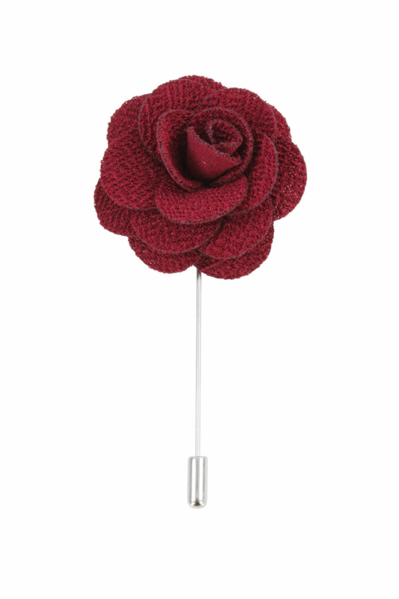 Burgundy Flower Lapel Pin