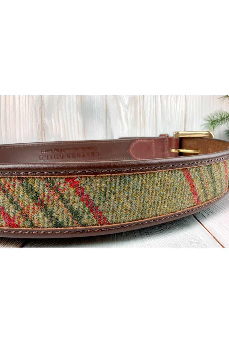 Brown Leather & Green Islay Tweed Trouser Belt