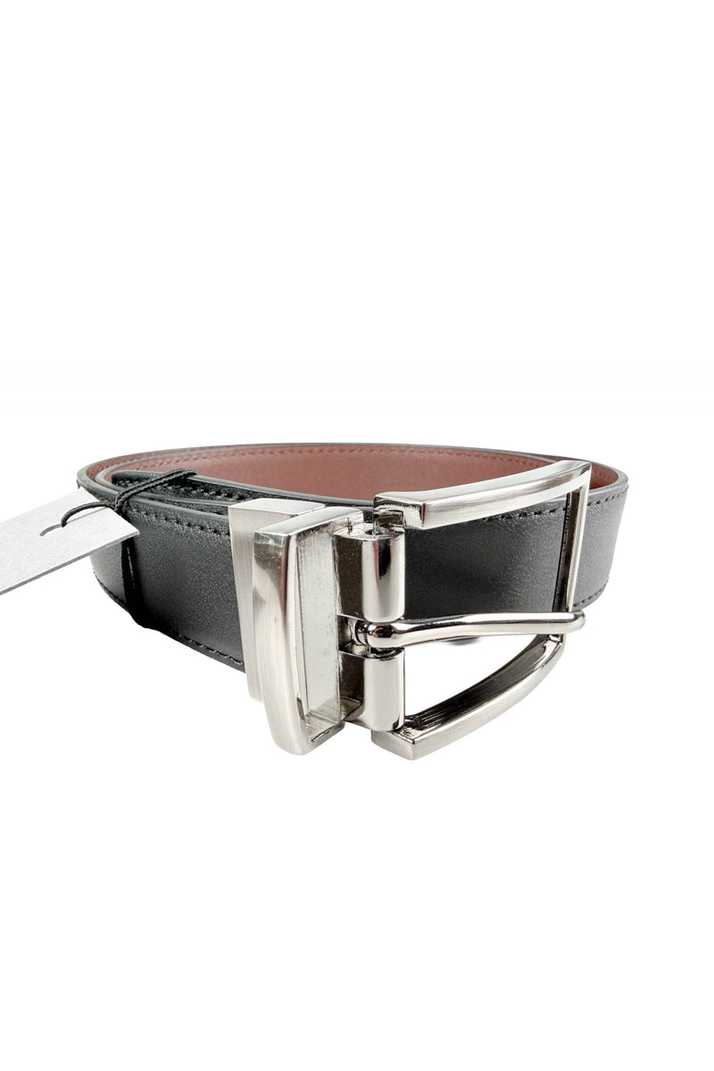 Reversible Black & Brown Leather Trouser Belt