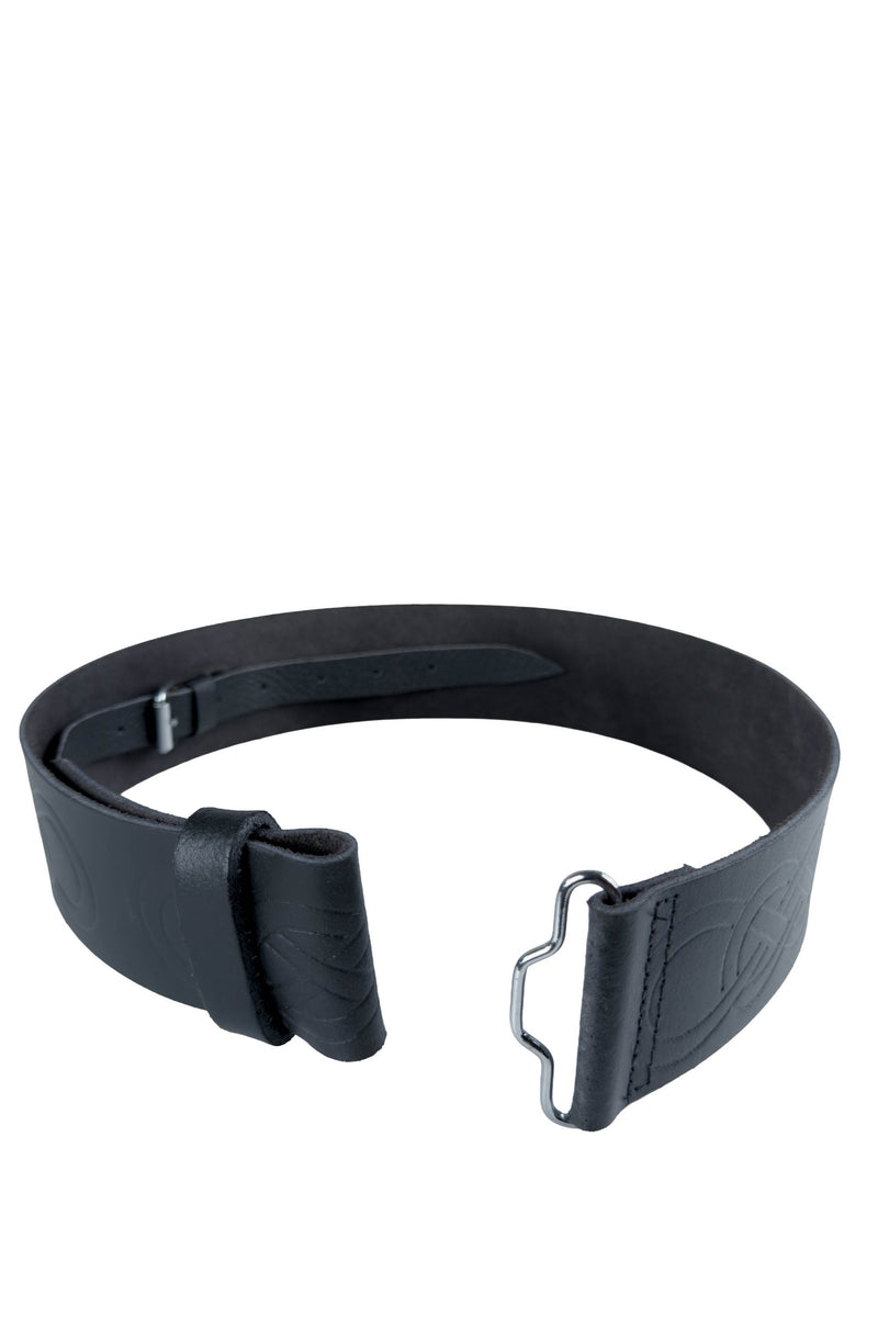 Black Leather Celtic Figure Eight Kilt Belt