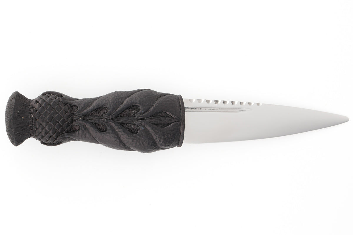 Black Thistle Daywear Sgian Dubh with Celtic Leather Sheath