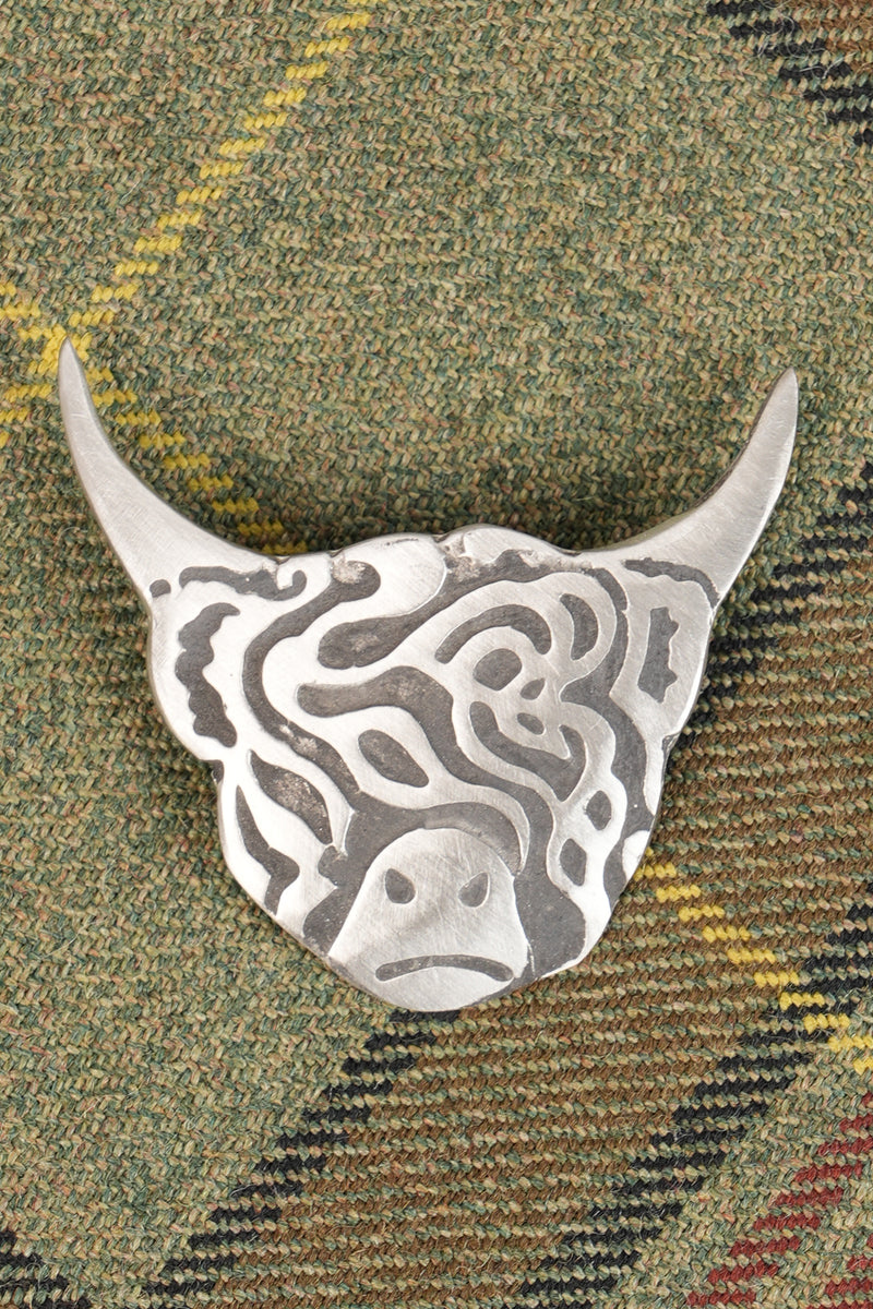 Highland Cow Brooch Brushed, Small