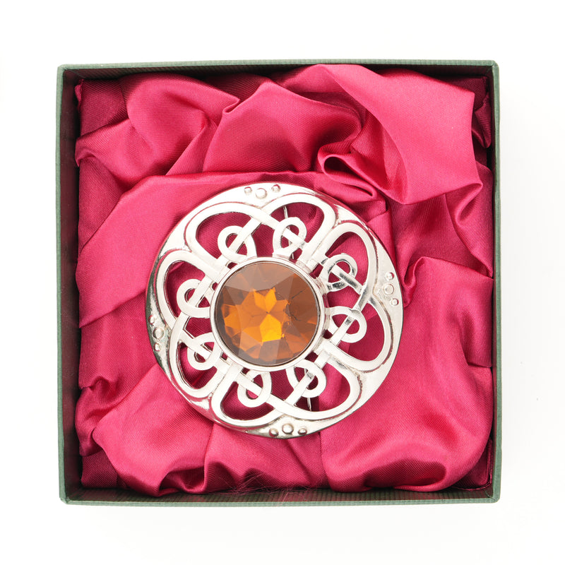 Culloden Cairngorm Stone Plaid Brooch
