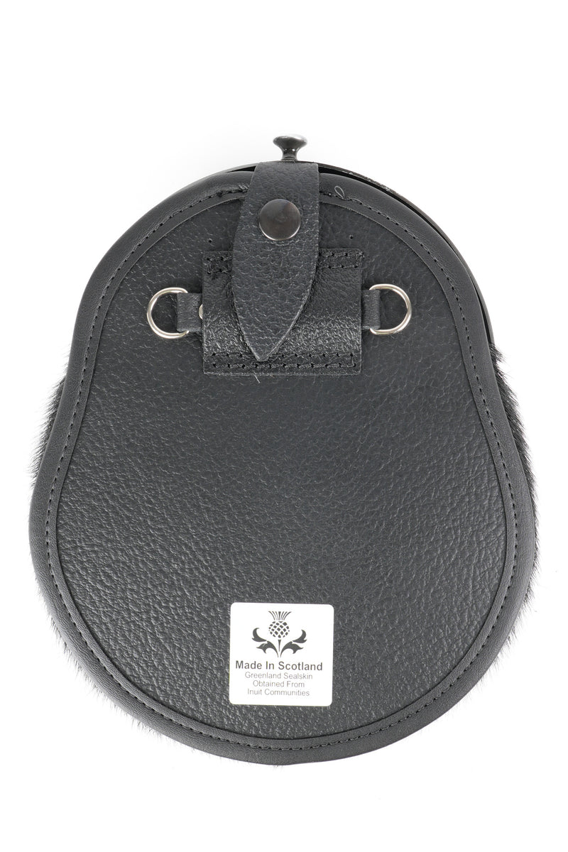Dress Sporran Black Seal with Celtic Antique Cantle