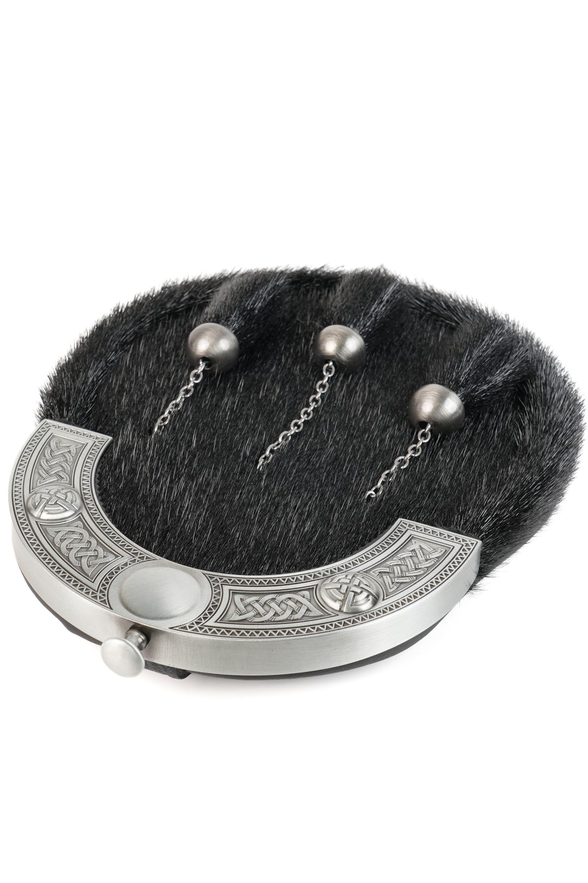 Dress Sporran Black Seal with Celtic Antique Cantle