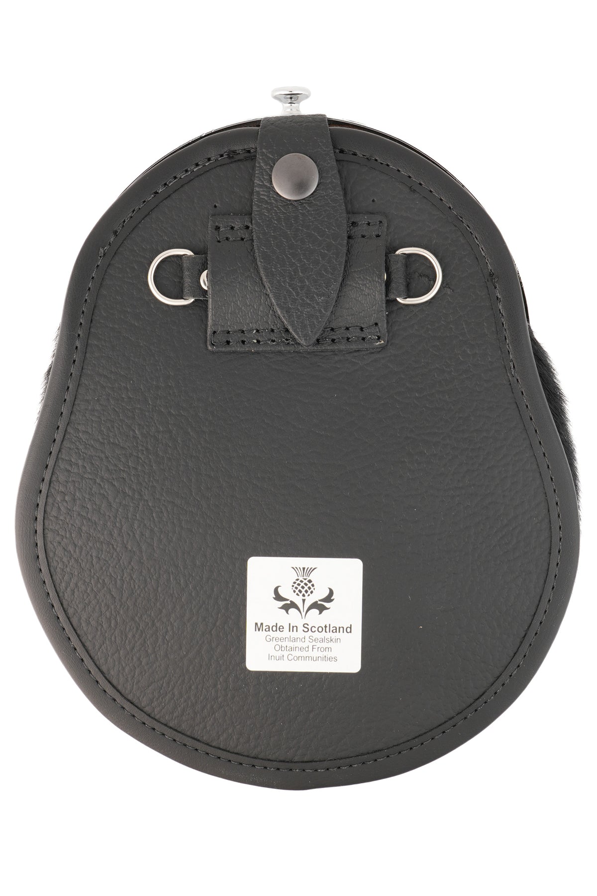Dress Sporran Black Seal with Celtic Chrome Cantle
