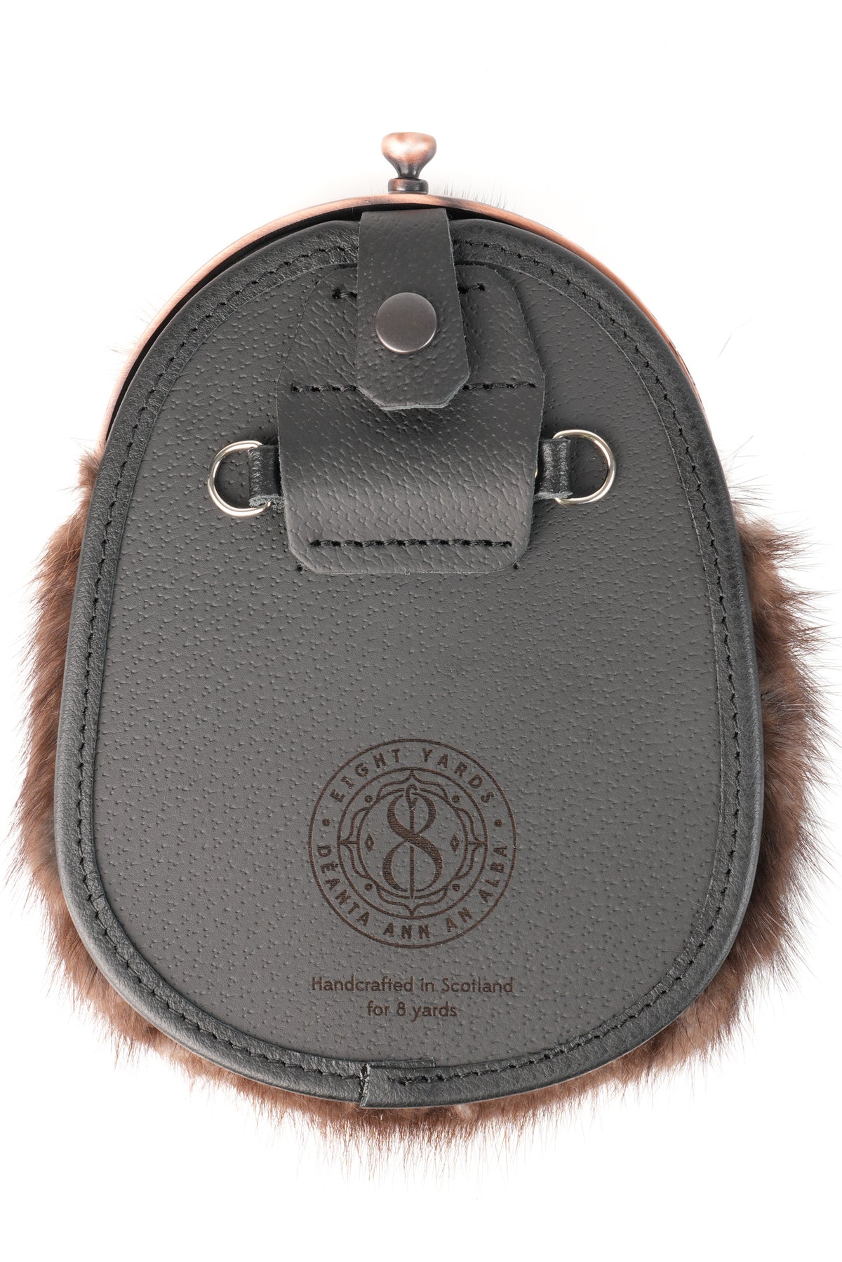 Dress Sporran Brown Musquash with Stag and Thistle Copper Cantle