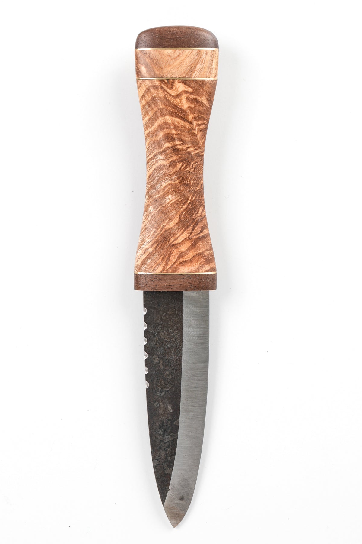 Ash, Walnut and Brass Sgian Dubh on a Wild River Forge Blade