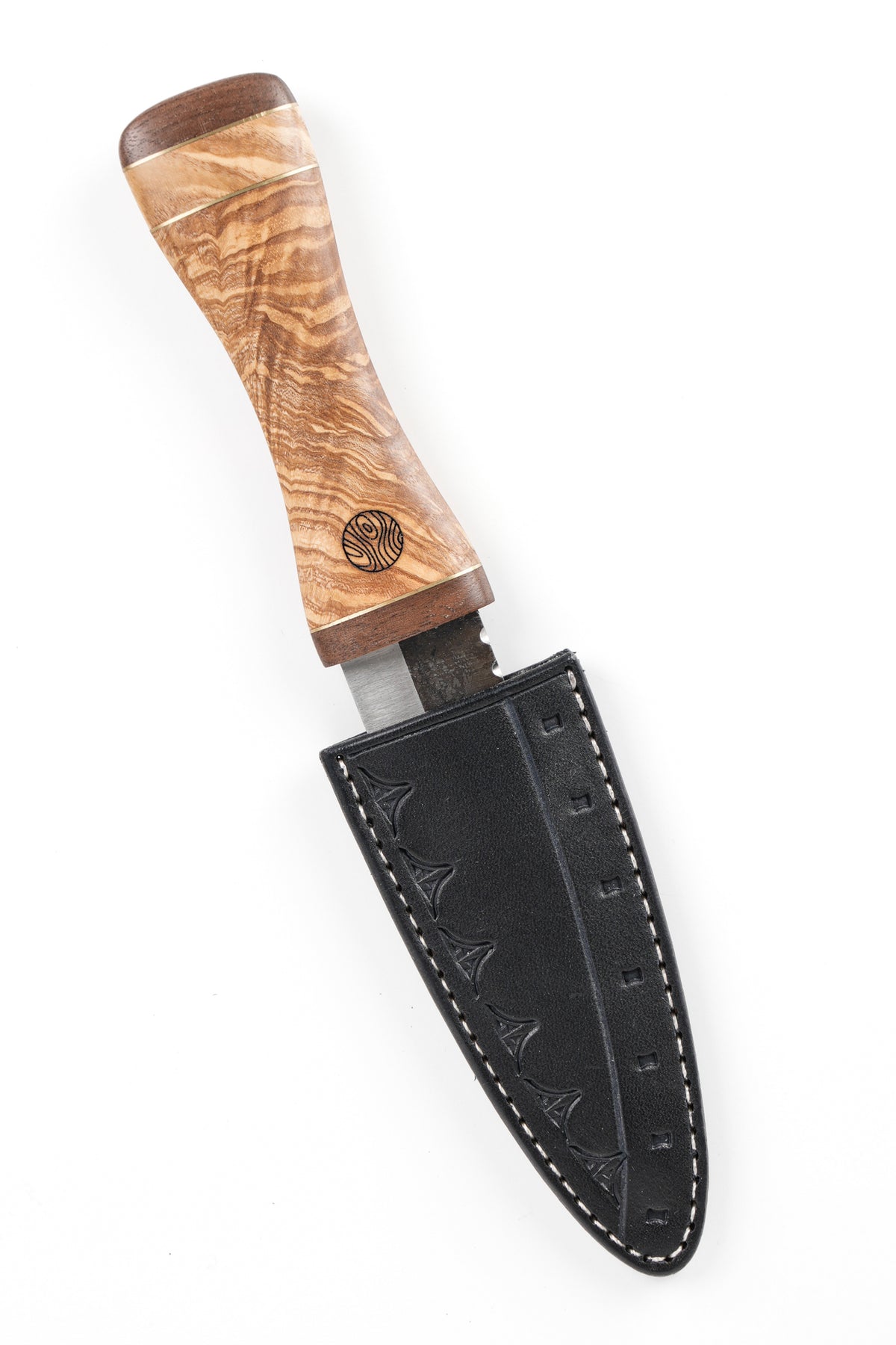 Ash, Walnut and Brass Sgian Dubh on a Wild River Forge Blade