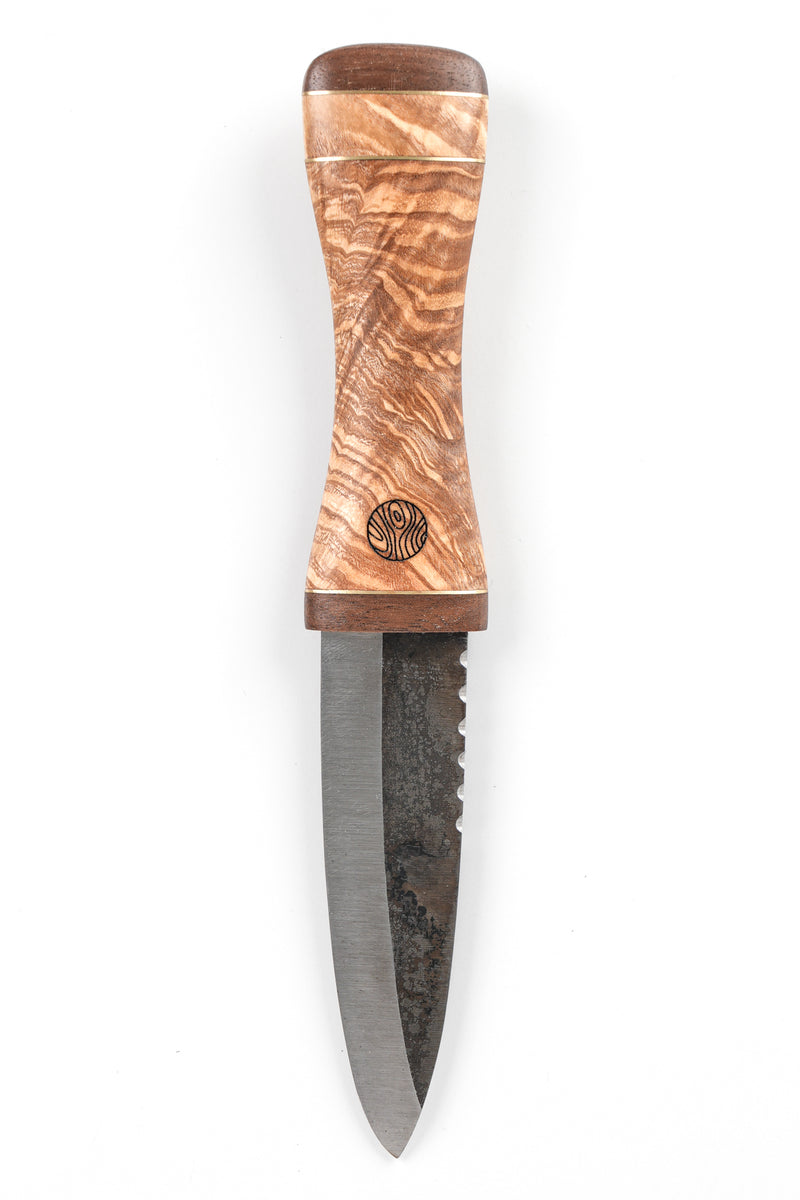 Ash, Walnut and Brass Sgian Dubh on a Wild River Forge Blade