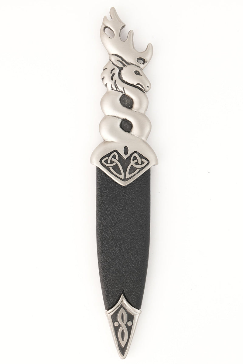 Glenfinnan Stag Celtic Sgian Dubh with Matt Pewter Handle