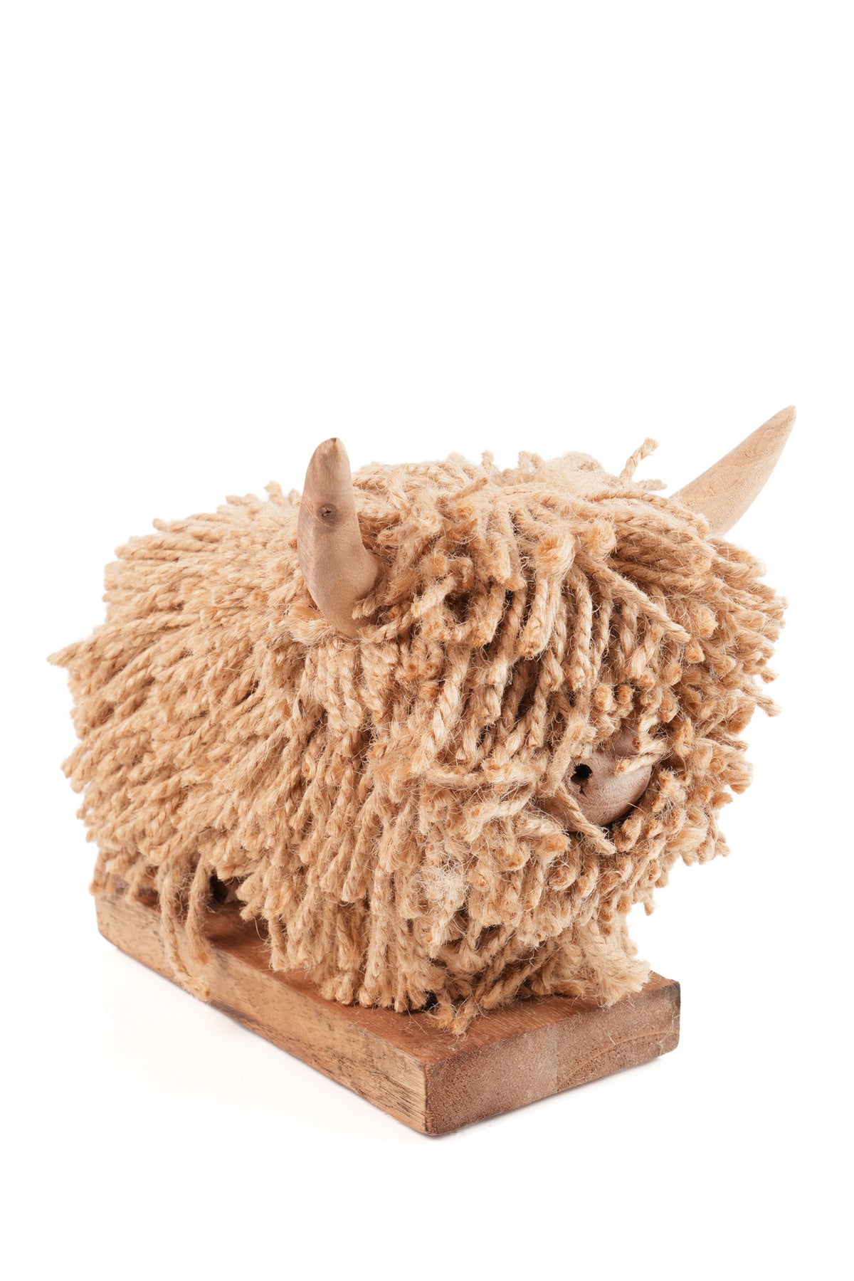Morag Teeny Weeny Natural Jute Highland Cow Wooden Ornament