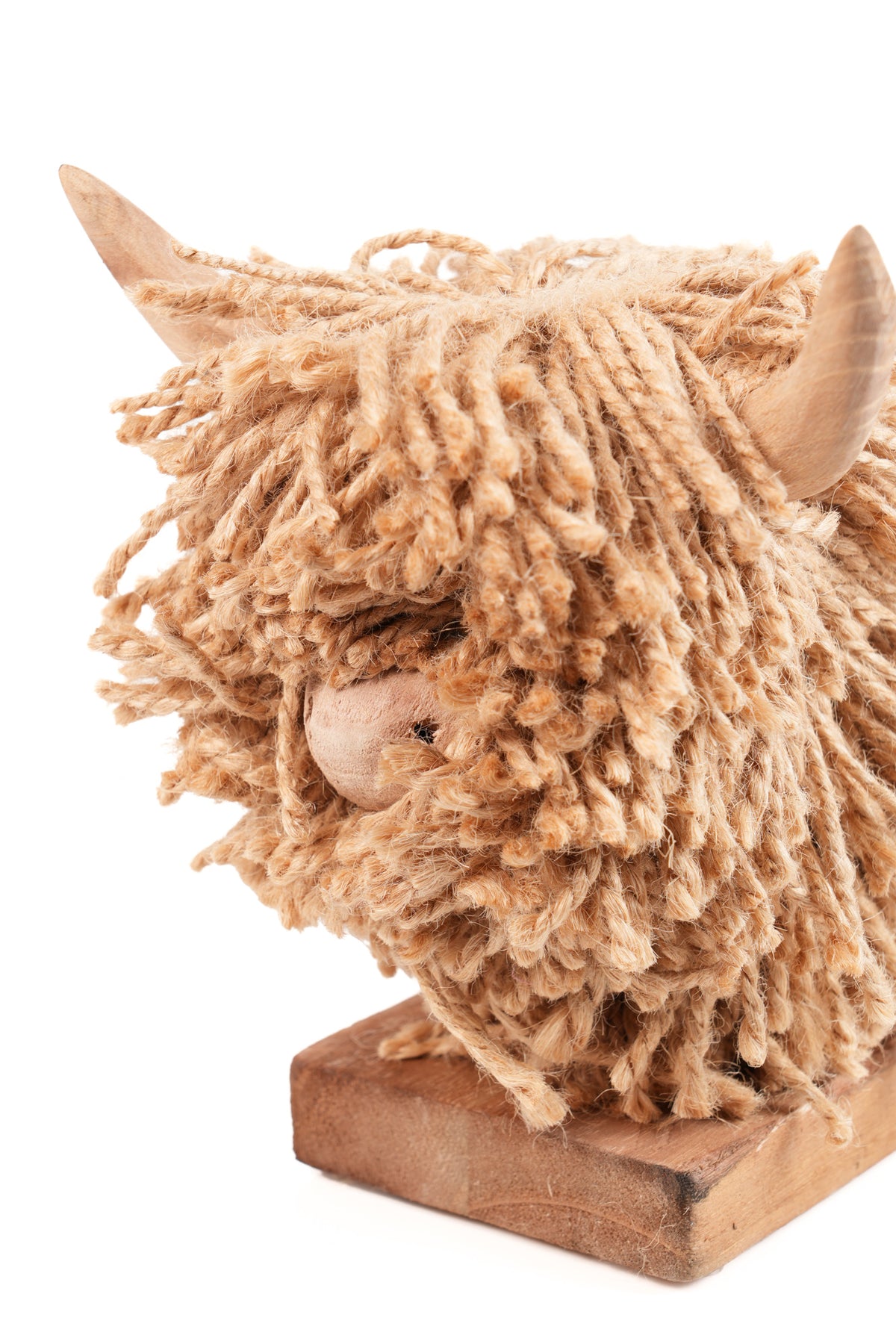 Morag Teeny Weeny Natural Jute Highland Cow Wooden Ornament