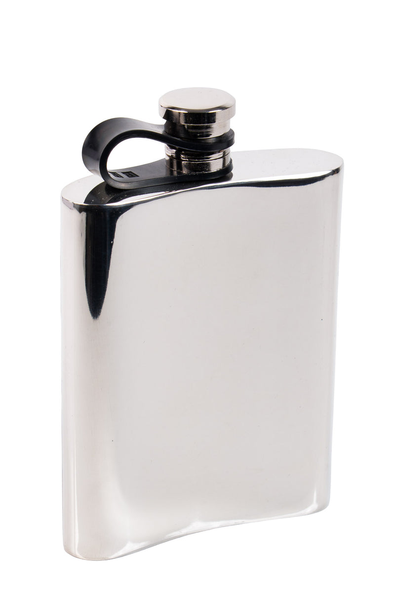 Pewter Hip Flask Embossed Stag Design 6oz