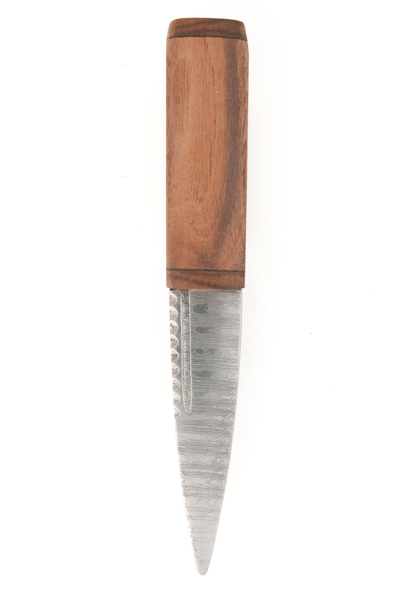 Scottish Staghorn Sgian Dubh with Damascus Blade & Celtic Leather Sheath