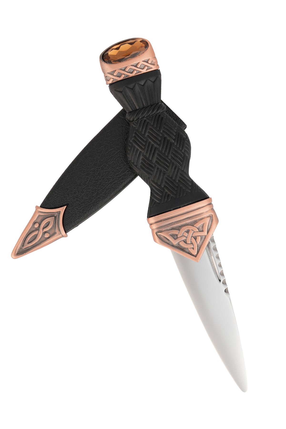 Celtic Copper Mount Dress Sgian Dubh, Cairngorm Stone
