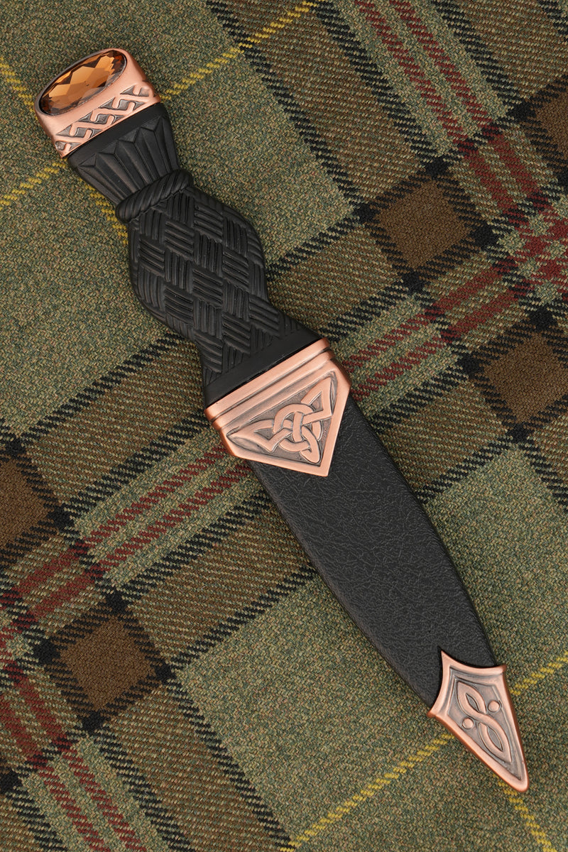 Celtic Copper Mount Dress Sgian Dubh, Cairngorm Stone