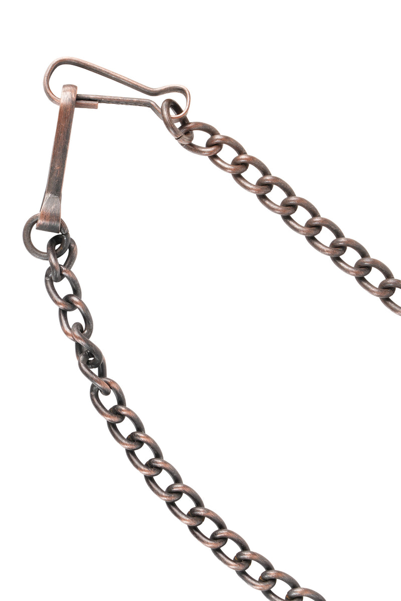 Sporran Chain Strap, Copper Link & Brown Leather, Adjustable
