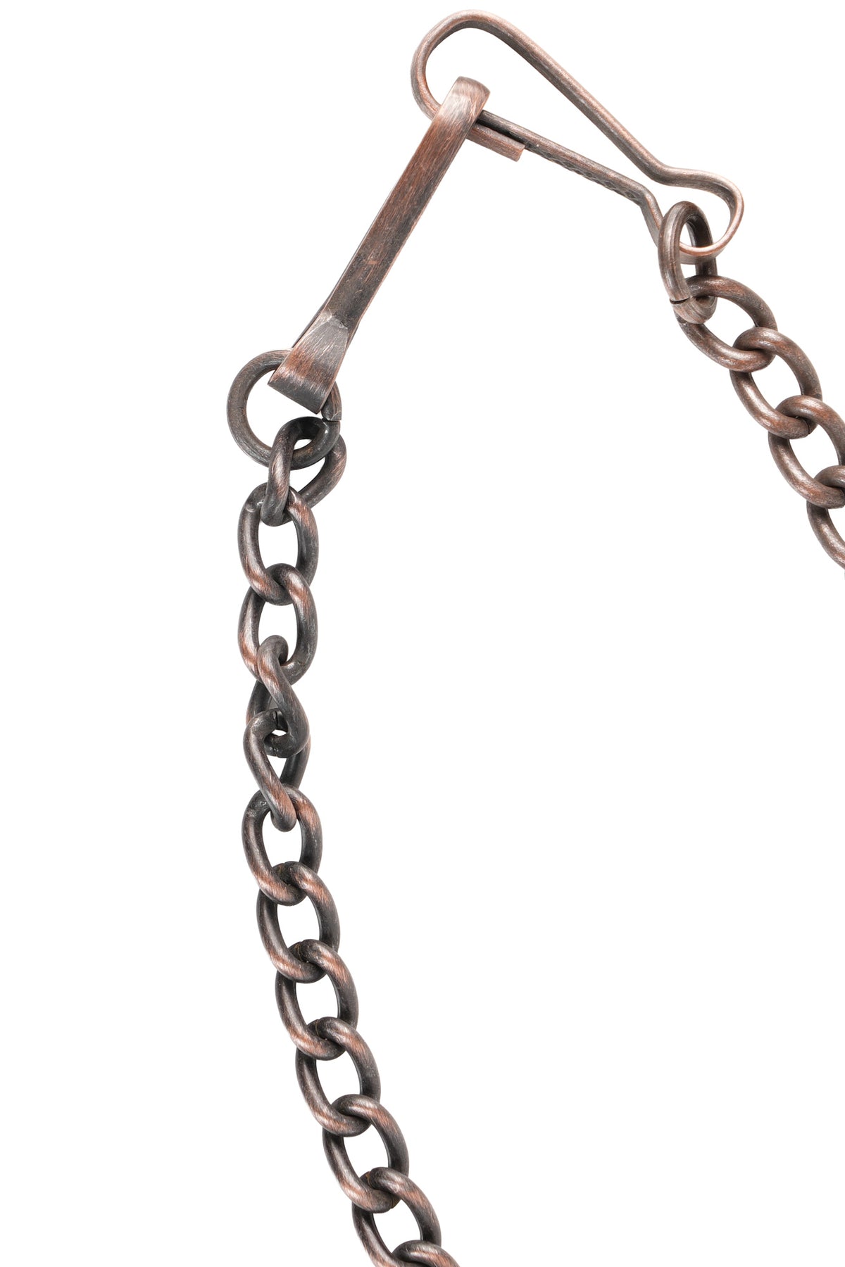 Sporran Chain Strap, Copper Link & Brown Leather, Adjustable